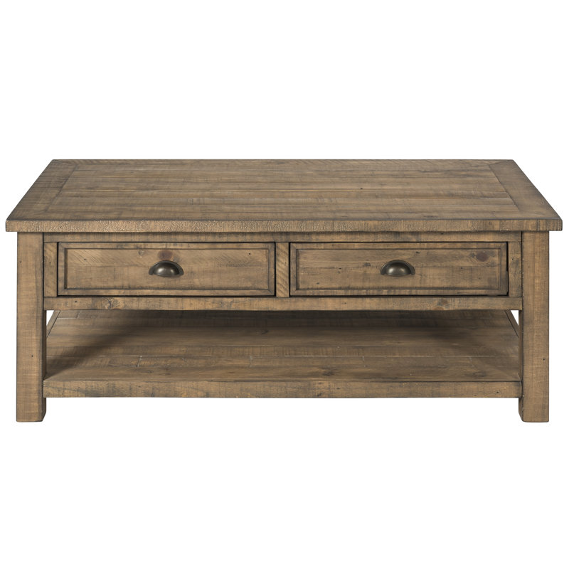Gracie Oaks Risner Solid Wood Coffee Table with Storage & Reviews Wayfair
